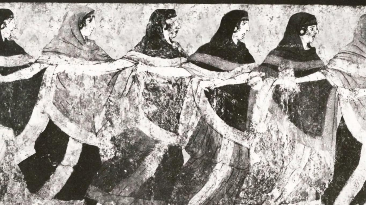 Temetési lánctáncegy vázán (i.sz. 400)